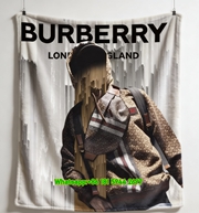 Burberry Monogram Glitch Art Flannel Sofa Throw Blanket B192